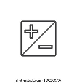 Light exposure outline icon. linear style sign for mobile concept and web design. Plus minus button simple line vector icon. Symbol, logo illustration. Pixel perfect vector graphics