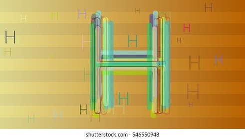 light faction over Alphabet H, appearance between magical picture