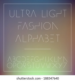 Light fashion alphabet letters collection, vector illustration. 