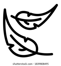 Light feather icon. Outline light feather vector icon for web design isolated on white background