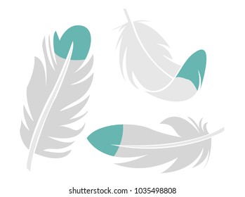 Light feathers with green tops