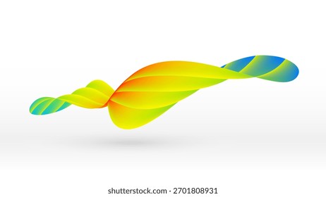 Onda abstrata leve de penas colorido torcido elemento de forma vetor fundo