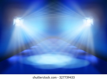 Light festival on the stage. Vector illustration.