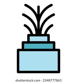 Light fiber icon outline vector. Optic cable. Internet network color flat