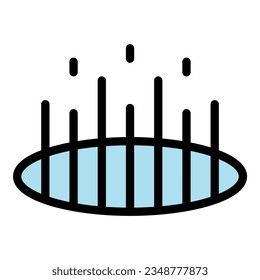 Light fiber icon outline vector. Optic cable. Network wire color flat