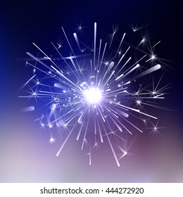 Light fireworks on a dark background. 