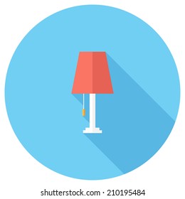 Light fixture icon. Flat design style modern vector illustration. Isolated on stylish color background. Flat long shadow icon. Elements in flat design.
