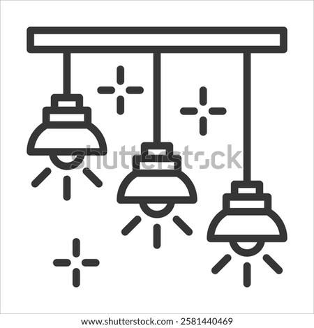 Light Fixtures Icon Vector Illustration Outline