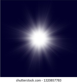 Light flare special effect. Beautiful light for illustration.Graphic concept for your design.Star on dark blue.