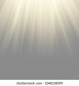 Efecto especial de destellos de luz con rayos de luz y destellos mágicos. Resplandor de luz de Vector transparente conjunto de efectos, explosión, brillo, chispa, destello solar.