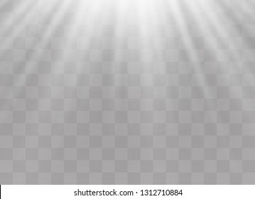 Light flare special effect with rays of light and magic sparkles. Glow transparent vector light effect set, explosion, glitter, spark, sun flash, burst.