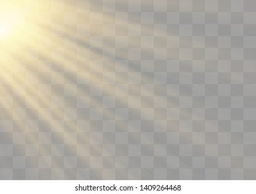 Light flare special effect with rays of light and magic sparkles. Glow transparent vector light effect set, explosion, glitter, spark, sun flash, burst.