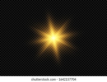 Light flare special effect with rays of light and magic sparkles. Glow transparent vector light effect set, explosion, glitter, spark, sun flash