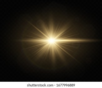 Light flare special effect with rays of light . Glow transparent vector light effect set, explosion, glitter, spark, sun flash. - Shutterstock ID 1677996889