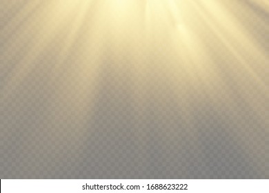 Light flare special effect with rays of light. Glow transparent vector light effect