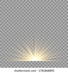 Light flare special effect with rays of light and magic sparkles. Glow transparent vector light effect set, explosion, glitter, spark,white , sun flash.