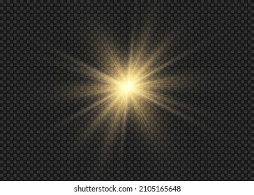 Light flare special effect with rays of light and magic sparkles. Glow transparent vector light effect set, explosion, glitter, spark, sun flashLight flare special effect with rays of light and magic