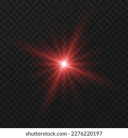 Light flare special effect with rays of light and magic sparkles. Glow transparent vector light effect set, explosion, glitter, spark, sun flash.