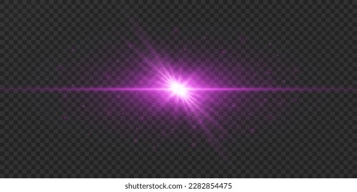 Light flare special effect with rays of light and magic sparkles. Glow transparent vector light effect set, explosion, glitter, spark, sun flash