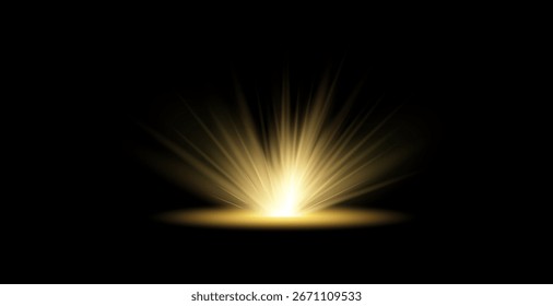 Efecto especial de destellos de luz con rayos de luz y destellos mágicos. Resplandor de luz de Vector transparente conjunto de efectos, explosión, brillo, chispa, destello solar.