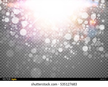 Light flare special effect with rays of light and magic sparkles.