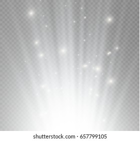 Light flare special effect with rays of light and magic sparkles.