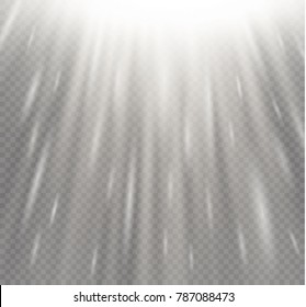 Light flare special effect with rays of light and magic sparkles. Glow transparent vector light effect set, explosion, glitter, spark, sun flash, burst.