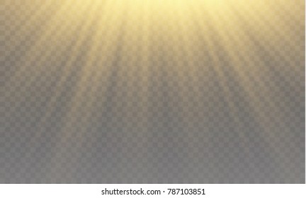 Light flare special effect with rays of light and magic sparkles. Glow transparent vector light effect set, explosion, glitter, spark, sun flash, burst.