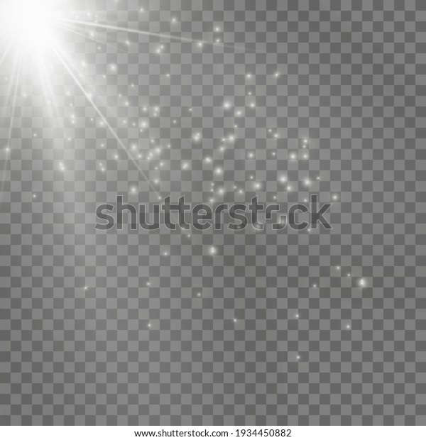 Light flare special effect with rays of light and\
magic sparkles. Glow transparent vector light effect set,\
explosion, glitter, spark, sun\
flash.