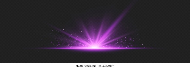 Light flash of light, effect of rays and light sparks.