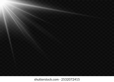 Light flash, explosion effect, flare, star. On a transparent background.