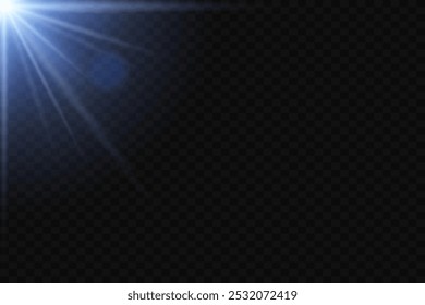 Light flash, explosion effect, flare, star. On a transparent background.