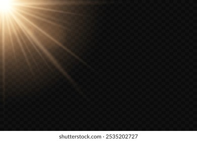 Light flash, explosion effect, flare, star. On a transparent background.