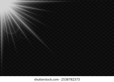 Light flash, explosion effect, flare, star. On a transparent background.