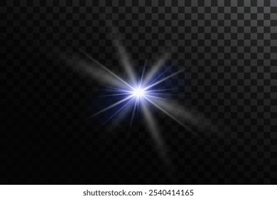 Light flash, explosion effect, flare, star. On a transparent background.