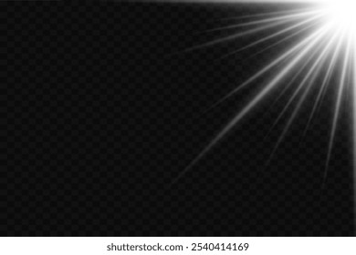 Light flash, explosion effect, flare, star. On a transparent background.