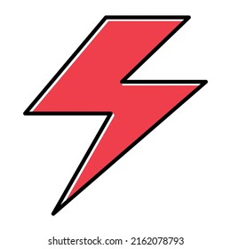 Light flash icon, electric charge power symbol, graphic flat design vector illustration .