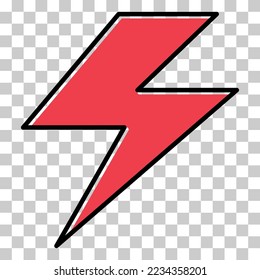 Light flash icon, electric charge power symbol, graphic flat design vector illustration .