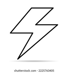 Light flash icon shadow, electric charge power symbol, graphic flat design vector illustration .