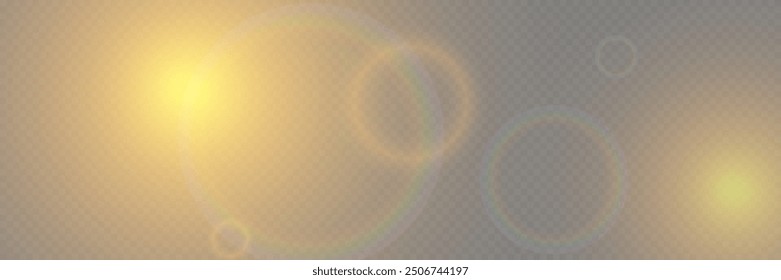 Light flash of lens and light. Explosion of lenses, on a transparent background.