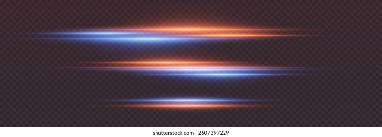 Light flash of lines and light. On a transparent background.