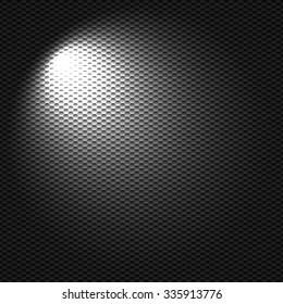 Light flashlight on the black textured cell background
