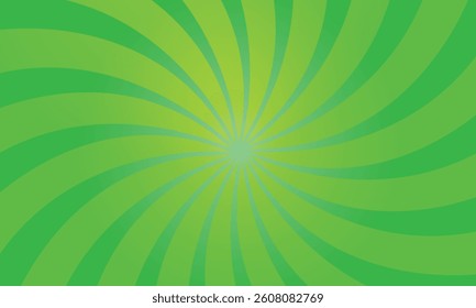 Light Flat comic-style background. Abstract Green and Yellow Sunburst.