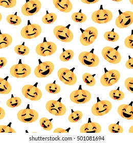 Light flat Halloween pumpkin seamless pattern