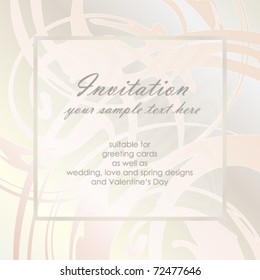 Light floral background - pink and grey pastel colors - greeting or invitation card - suitable for love, birth, birthday, wedding, spring and Valentine's design - vector, eps10