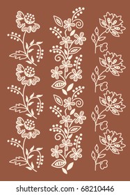 light floral decorative patterns on a brown background