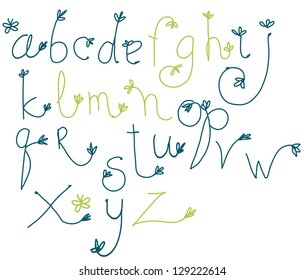 Light floral font.