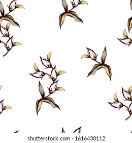 Light floral pattern for fabric, tile, paper. Vector hand-drawn illustration on a white background. Seamless ornament.