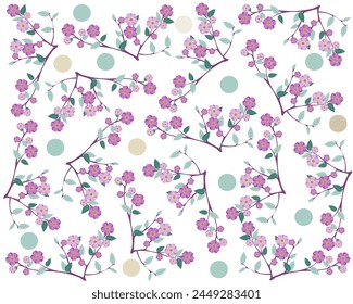 Light floral pattern on a white background. Vector illustration for fabric, wallpaper, packaging design