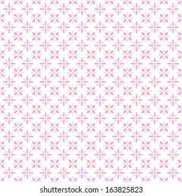 Light floral romantic vector pattern (tiling). Shabby chic pink color on white background. 